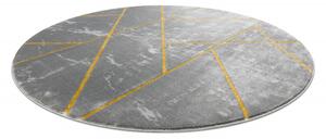 Dywany Łuszczów Kusový koberec Emerald geometric 1012 grey and gold kruh - 200x200 (priemer) kruh cm