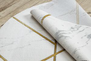 Dywany Łuszczów Kusový koberec Emerald geometric 1012 cream and gold kruh - 120x120 (priemer) kruh cm