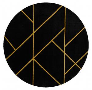 Dywany Łuszczów Kusový koberec Emerald geometric 1012 black and gold kruh - 120x120 (priemer) kruh cm