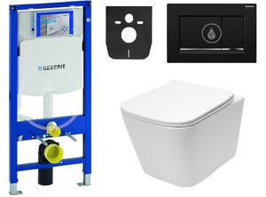 AKCE/SET/LIVERO Geberit - Modul pre závesné WC s tlačidlom Sigma30, čierna/chróm + REA - Závesná WC misa Raul Rimless