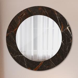 Okrúhle zrkadlo s potlačou Hnedý mramor