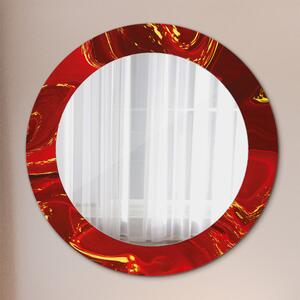 Okrúhle ozdobné zrkadlo na stenu Červená mramor