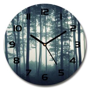 Sklenené hodiny okrúhle Hmla v lese