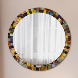 Okrúhle ozdobné zrkadlo na stenu Abstraktný radiálny vzor
