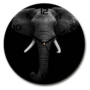 Sklenené hodiny okrúhle Africký slon