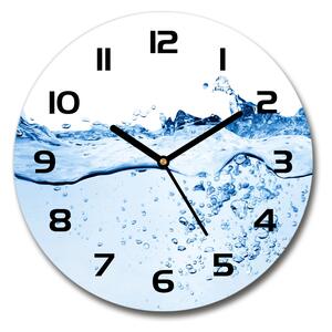 Sklenené nástenné hodiny okrúhle Voda