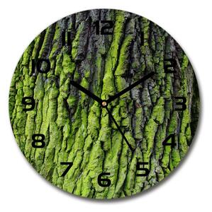 Sklenené hodiny okrúhle Kôra stromu