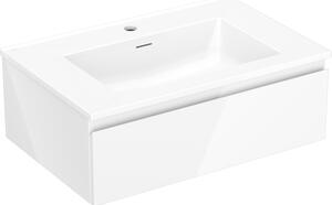 Mexen Orio, kúpeľňová skrinka 70 cm s umývadlom Otis, 1 zásuvka, biela lesklá, 91A10-07023-1-BF00-W18M00
