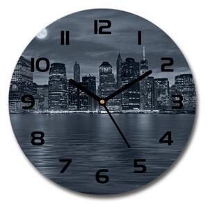 Sklenené hodiny okrúhle New York noc