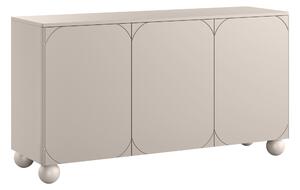 Trojdverová komoda Sonatia II 150 cm - kasmír / guľové nohy