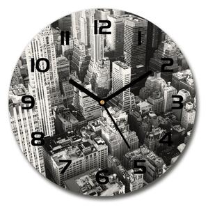 Sklenené hodiny okrúhle New York vtáčie pohľad