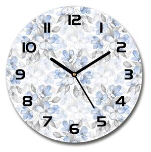 Sklenené hodiny okrúhle Jemné kvety