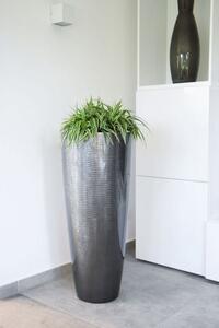 Kvetináč METRO, sklolaminát, výška 100 cm, strieborný