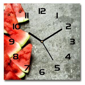 Sklenené hodiny štvorec Nakrájaný melón