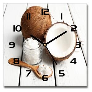 Sklenené hodiny štvorec Kokosový olej