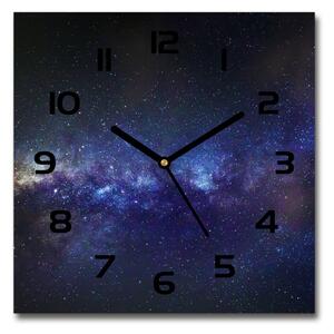 Sklenené hodiny štvorec Mliečna dráha