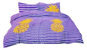 Obliečky z mikrovlákna PINEAPPLE fialové Rozmer obliečky: 2 ks 80 x 80 cm | 200 x 220 cm
