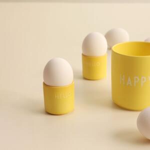 Porcelánový stojanček na vajce Yellow - set 2 ks