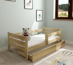 Detská posteľ EDITA z masívu borovice - 200x90 cm - prírodná