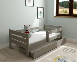 Detská posteľ EDITA z masívu borovice - 200x90 cm - šedá