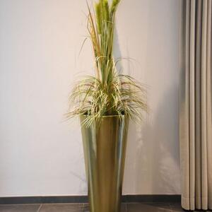 Luxusný kvetináč RONDO CLASSICO, sklolaminát, výška 80 cm, zlatá metalíza