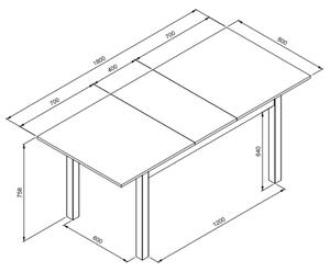 Jedálenský stôl BUD dub sonoma, 140x80 cm