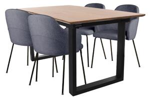Snap - Sada: Rozkladací stôl Grand + 4 jedálenské stoličky Aura Black