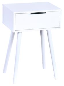 KESPER Príručný stolík so zásuvkou, nočný stolík biely 40 x 30 x 59 cm