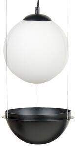 Závesná lampa čierna sklenené tienidlo guľatý tvar závesné svetlo moderný štýl