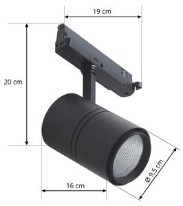 Arcchio LED reflektor Marny, čierny, 3-fázový, tlmený