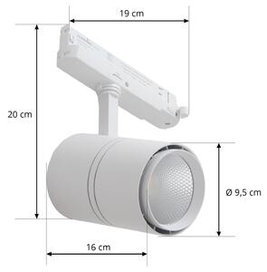 Arcchio LED reflektor Marny, biely, 3-fázový, stmievateľný