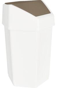 Odpadkový kôš plastový 50 l, biely, so sklopným vekom