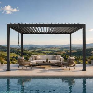 Hliníková bioklimatická pergola s lamelami 4 x 4 M