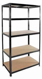 Linder Exclusiv Kovový regál 180x90x40 cm 5 políc Čierny