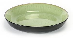 Tanier hlboký Serax Pure 24,5 cm, zelená/čierna (3 ks)