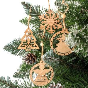 Tutumi, sada drevených závesných vianočných ozdôb na stromček 9ks 300881, CHR-08501