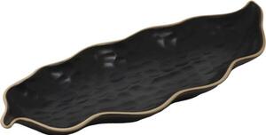 Tanier plytký v tvare listu Le COQ Kypseli 28x11 cm, čierny (16 ks)