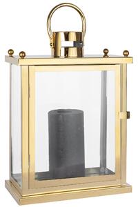Tutumi, kovovo-sklenený lampáš 30cm BXGD19914, zlatá, OGR-09888