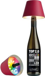 Stolná LED lampa na fľašu Sompex Top 2.0 14 cm, bordová