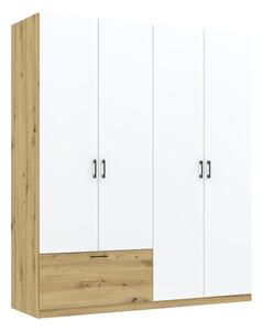 Šatníková skriňa Campos 180, dub artisan / biela