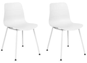 Sada 2 jedálenských stoličiek biela syntetický materiál kovové nohy minimalistický dizajn moderný škandinávsky štýl