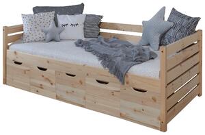 POSTEĽ S ÚLOŽNÝM PRIESTOROM, 90/200 cm prírodná farba MID.YOU - Detské izby, Online Only