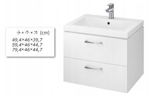 Cersanit Lara Como 80, závesná skrinka + keramické umývadlo, 794x447x460 mm, biela lesklá, S801-149-DSM