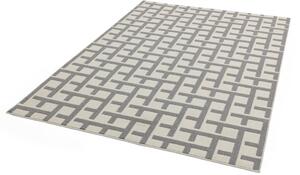 ASIATIC LONDON Alfresco Antibes White Grey Grid - koberec ROZMER CM: 200 x 290