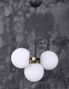 Biele/čierne závesné svietidlo so skleneným tienidlom ø 15 cm Cascade – Squid Lighting