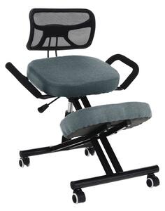 Ergonomická kľakačka na kolieskach Rufus - sivá / čierna