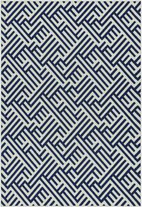 ASIATIC LONDON Alfresco Antibes Blue White Linear - koberec ROZMER CM: 120 x 170