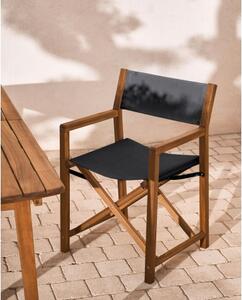THIANNA záhradná skladacia stolička Čierna