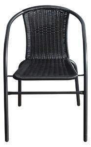 BISTRO záhradná stolička, čierny ratan