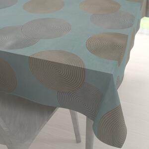 Biante Zamatový obdĺžnikový obrus Tamara TMR-058 Designové kruhy na modrosivom 50x100 cm